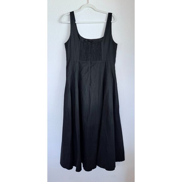 NWT Madewell Women's Seamed Square Neck Midi Dress in Black Size 14 - Picture 9 of 16